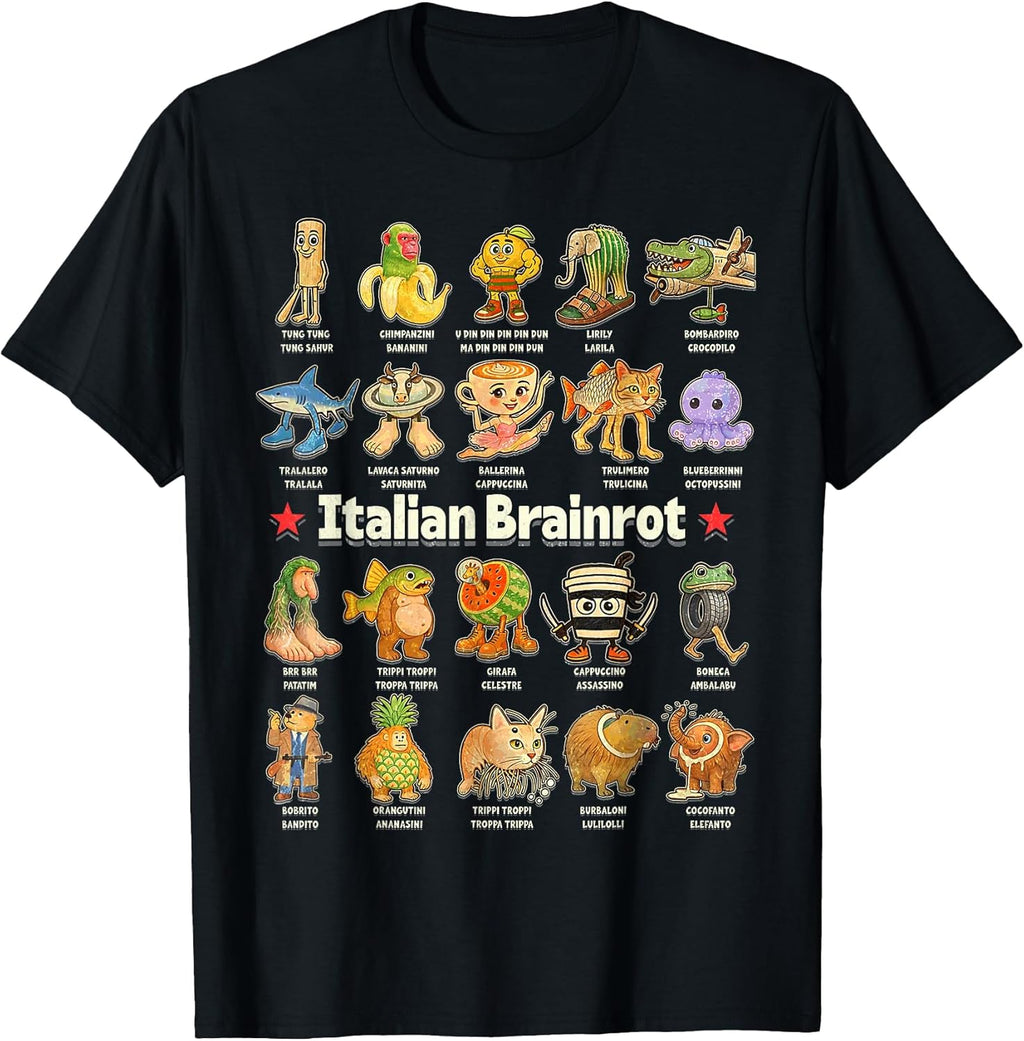 Tralalero Tralala Shark Funny Italian Brainrot Meme Tee T-Shirt