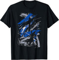 Blue and Black Urban Art Graphic T-Shirt