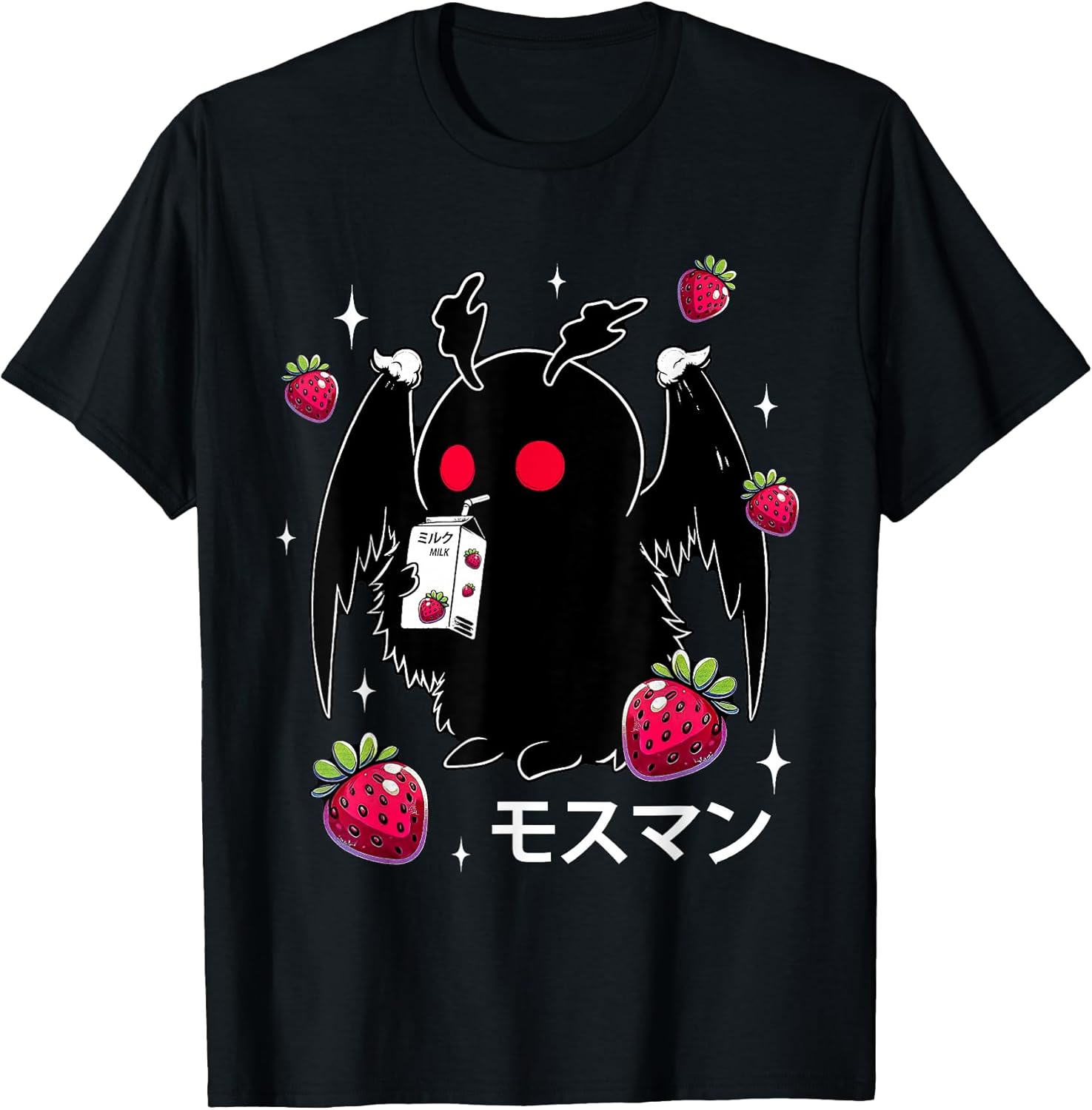 Mothman Kawaii Strawberry Milk Shake Cryptid T-Shirt