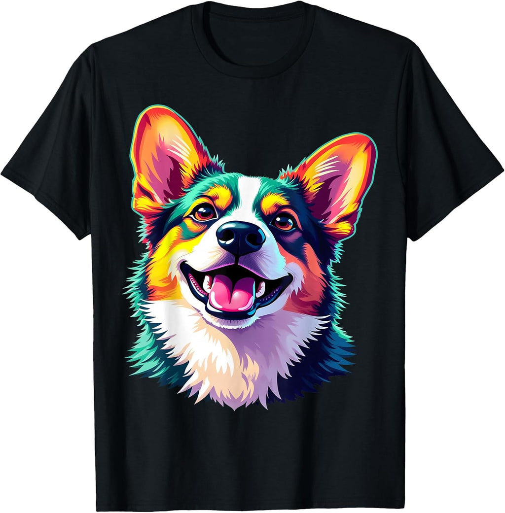 Colorful Corgi Pop Art Dog T-Shirt