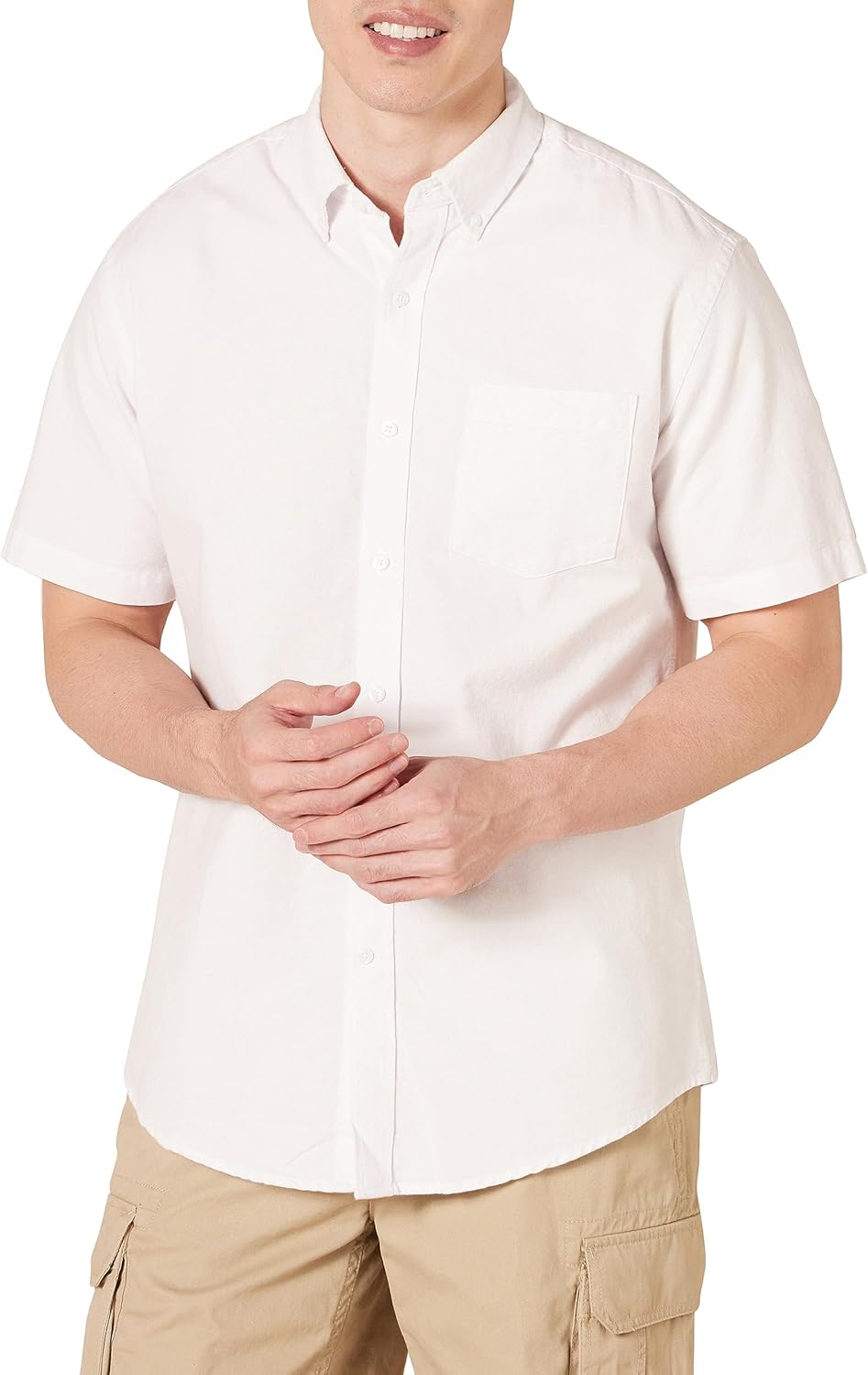 Men's Short-Sleeve Oxford Shirt with Pocket