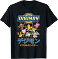 Character Grid with Kanji and Logo Digital Monsters T-Shirt