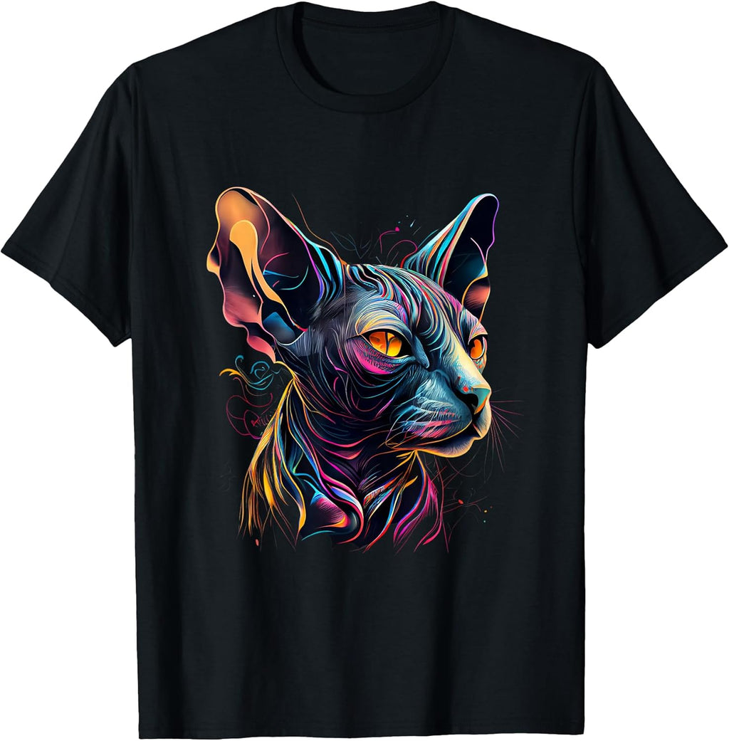 Sphynx Cat Lovers Colorful Pop Art Syphnx Cat Men Women Girls Kids T-Shirt