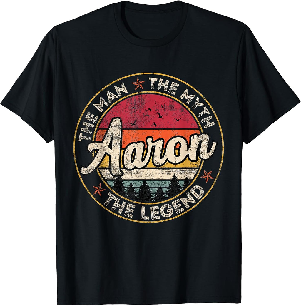 Aaron First Name Personalized Vintage Retro Tee