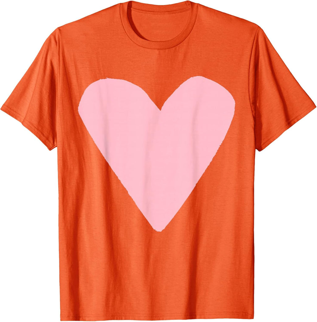Light Pink Heart Orange T-Shirt