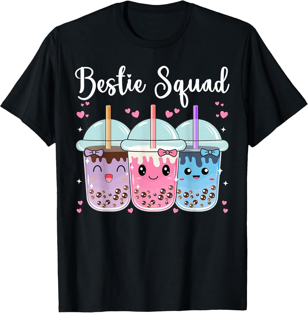 Bestie Squad Bubble Tea Cute Kawaii Friends Lovers BFF Girls T-Shirt