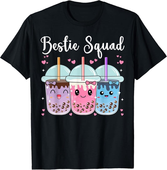Bestie Squad Bubble Tea Cute Kawaii Friends Lovers BFF Girls T-Shirt
