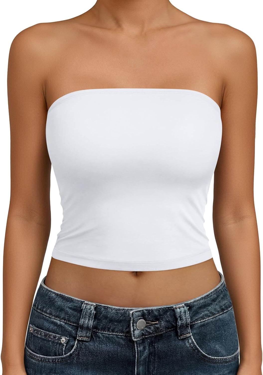 Womens Tube Tops Strapless Crop Tops Basic Backless Sleeveless Going Out 2026 Spring Outfits Summer Clothes