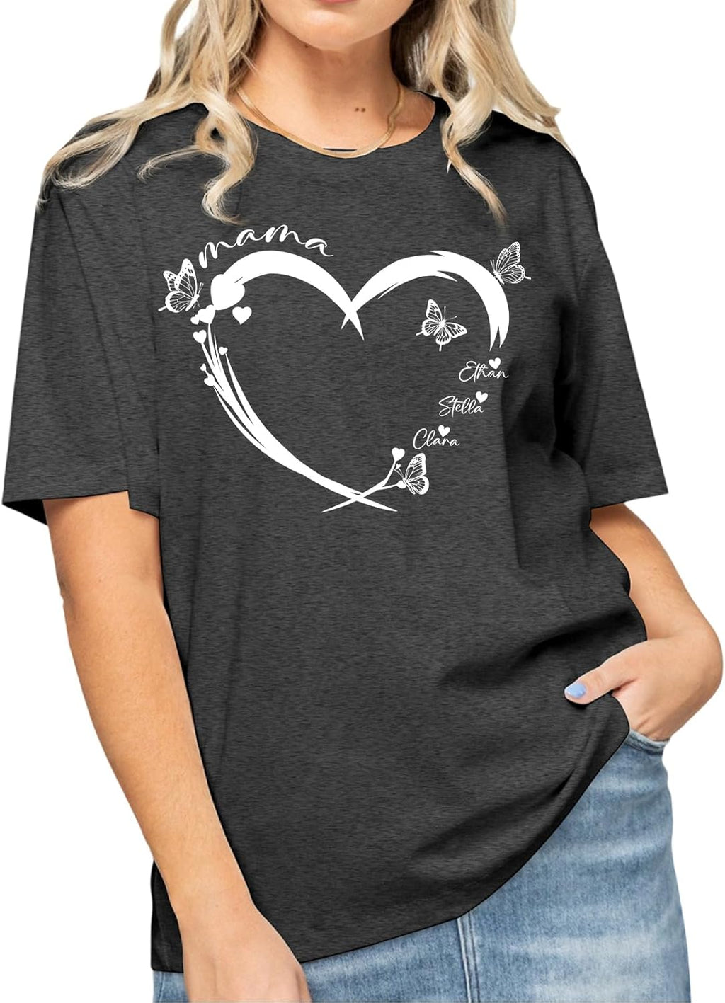 Custom Mothers Day Shirts With Kids Name, Personalized Mom Shirt For Women, Mothers Day Gifts, Customized Gifts For Mom