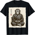 Samurai Warrior Monkey Japanese Katana Bushido Animal Art T-Shirt