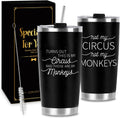 Crap Turns Out This Is My Circus Tumbler, Funny Birthday Christmas Presents for Dad Grandpa Boss, Father's Gifts from Daughter Son Black Stainless Steel Tumbler Travel Mug, 20 Oz