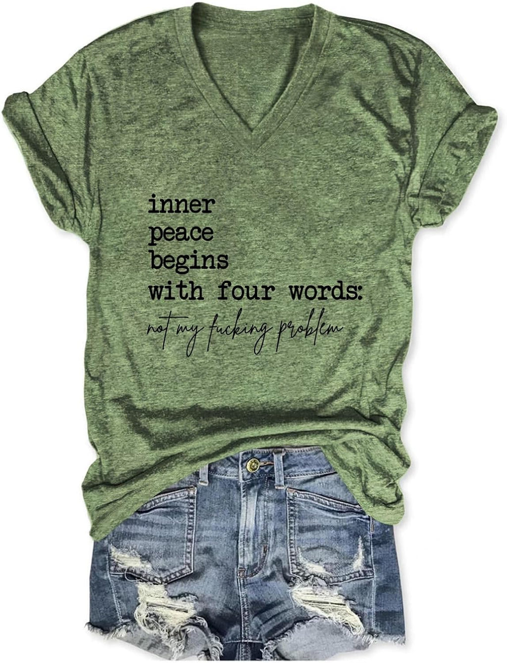 Inner Peace Begins with Four Words Shirt, Sarcastic Sayings Funny Quote Shirt, Hilarious Shirt Funny Women Tops
