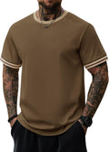 Mens Ringer Tshirt Casual Heavyweight Summer Crewneck Short Sleeve Shirts (S-XXL)