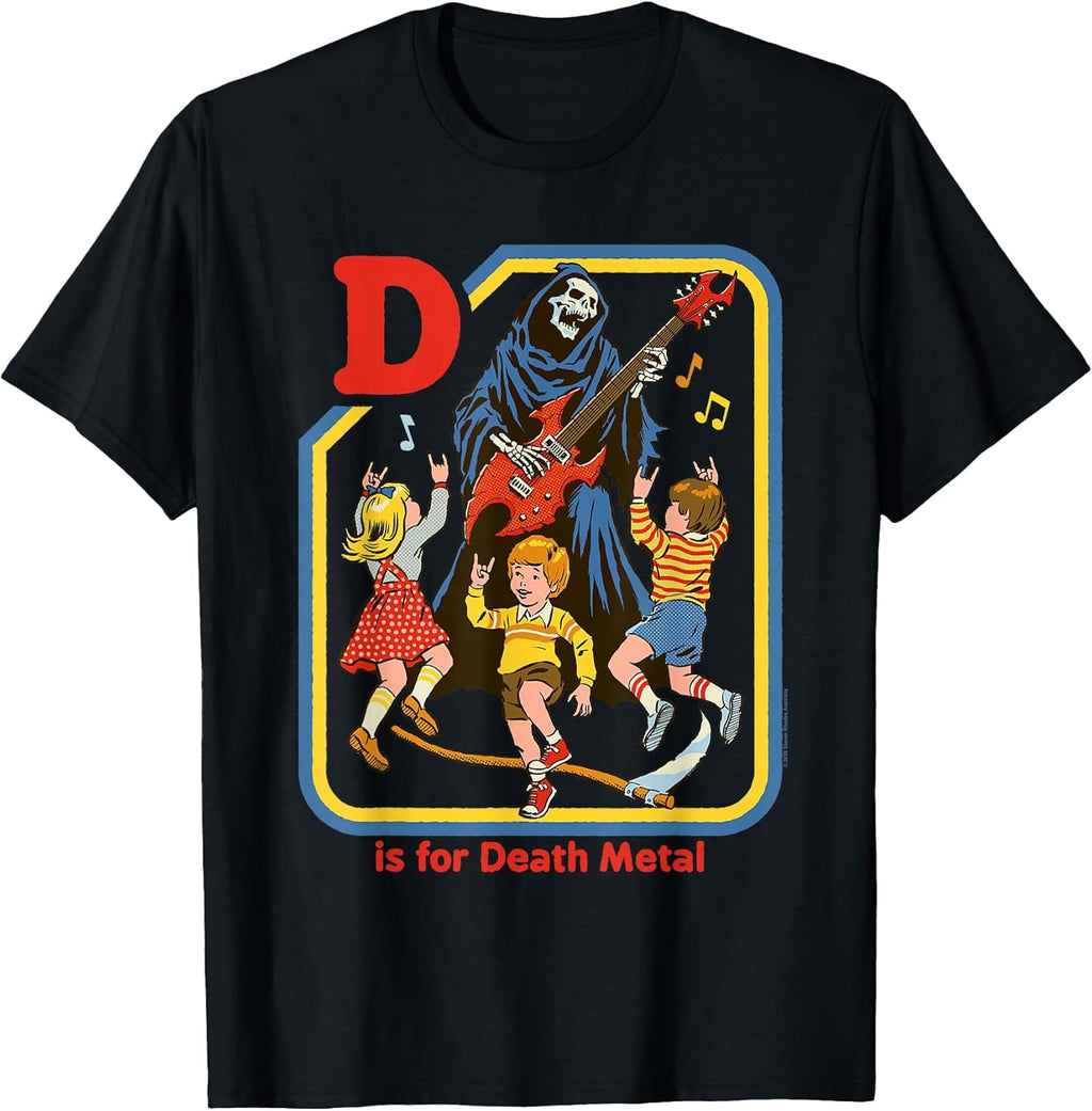 D is for Death Metal Grim Reaper Retro Humor T-Shirt