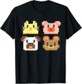 Pixel Art Pixelated Animals Shirts For Kids T-Shirt