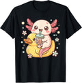 Cute Axolotl Drinking Boba Kawaii Duck Lover T-Shirt