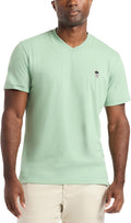 Men's Damien Short-Sleeve, V-Neck Top with Colorful Seams, Comfortable Fit & Richly Detailed for Wear