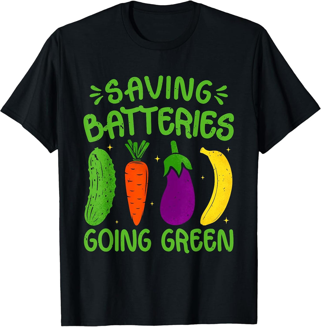 Saving Batteries Going Green Funny Inappropriate Humor Women T-Shirt