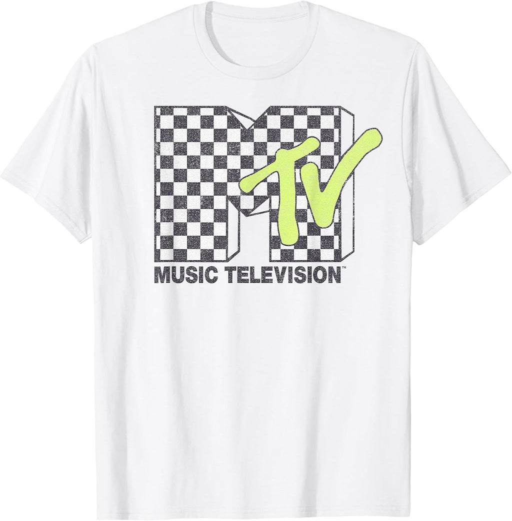Music Television Checkerboard Logo Fill T-Shirt Small