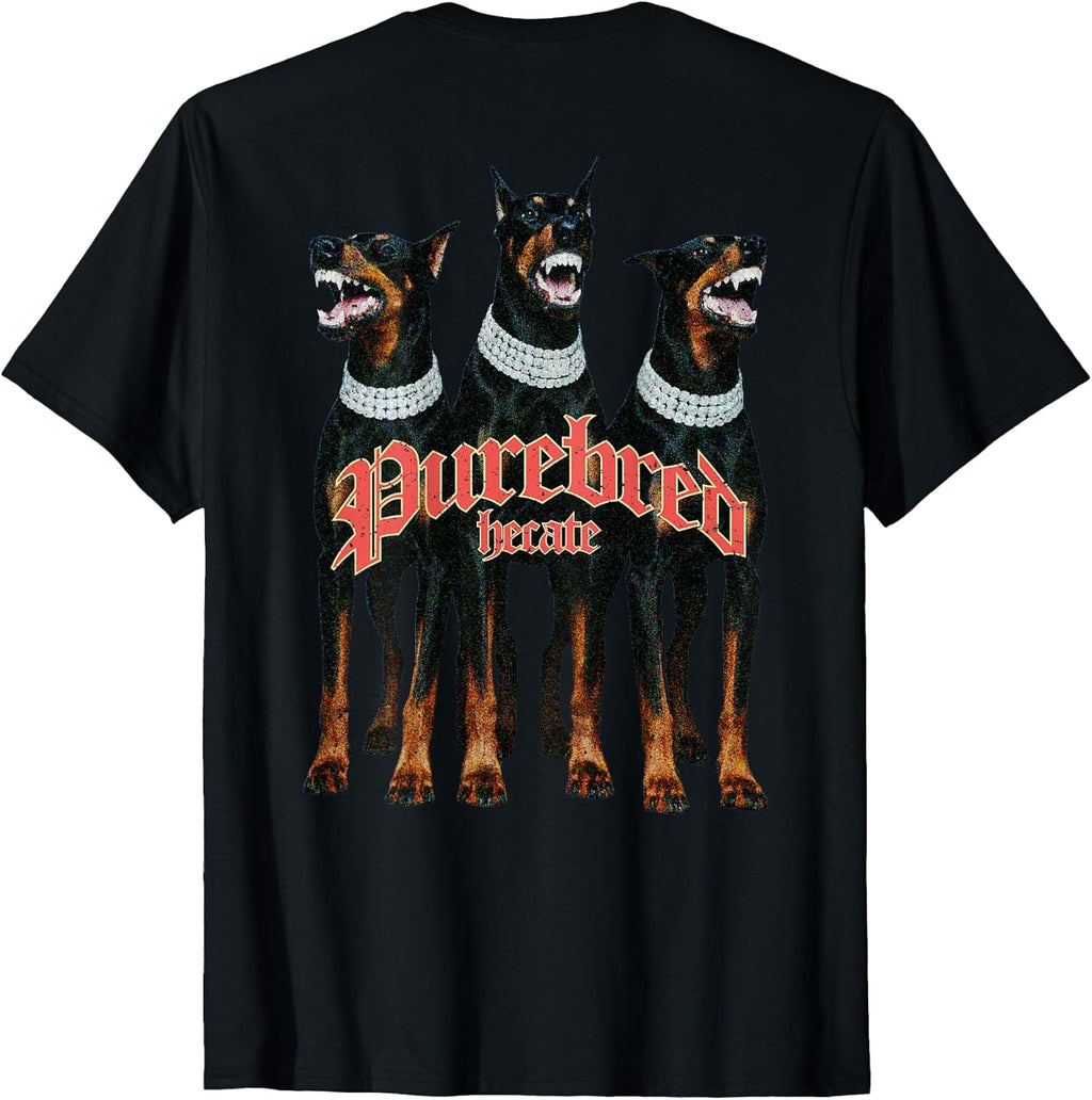 Doberman Dog Vintage Streetwear Urban Hip Hop Y2K (ON Back) T-Shirt