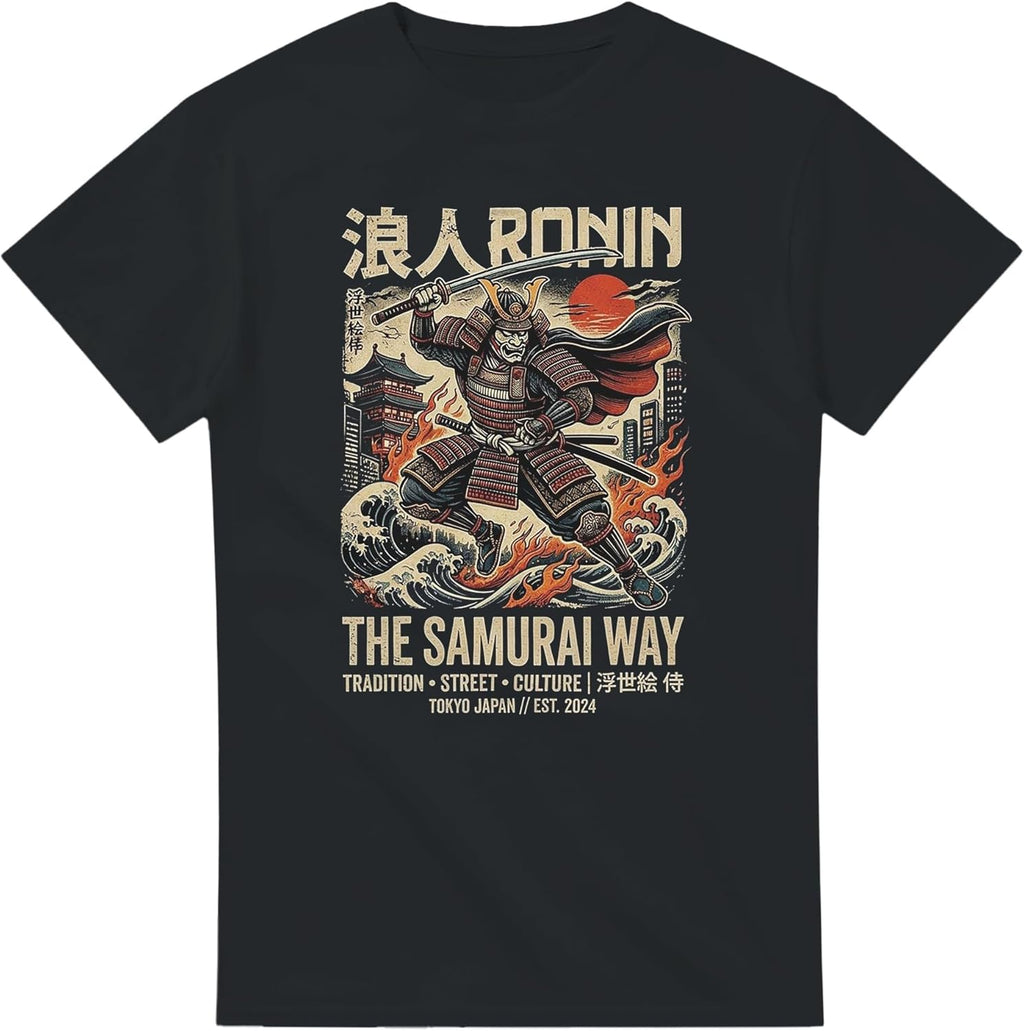 Japanese Samurai T-Shirt – Vintage Ukiyo-e Inspired Warrior Graphic Tee for Men & Women, Japanese Art Shirt