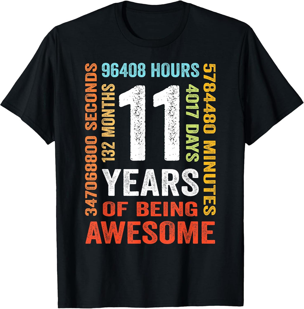 11 Years 132 Months of Being Awesome 11th Birthday Gift T-Shirt
