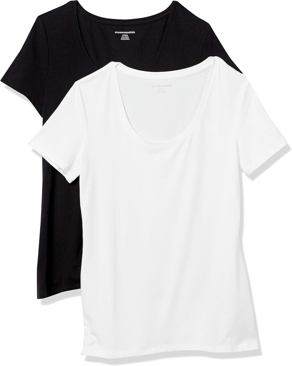 Women's Regular-Fit Short-Sleeve Scoop Neck T-Shirt, Summer Casual, Pack of 2