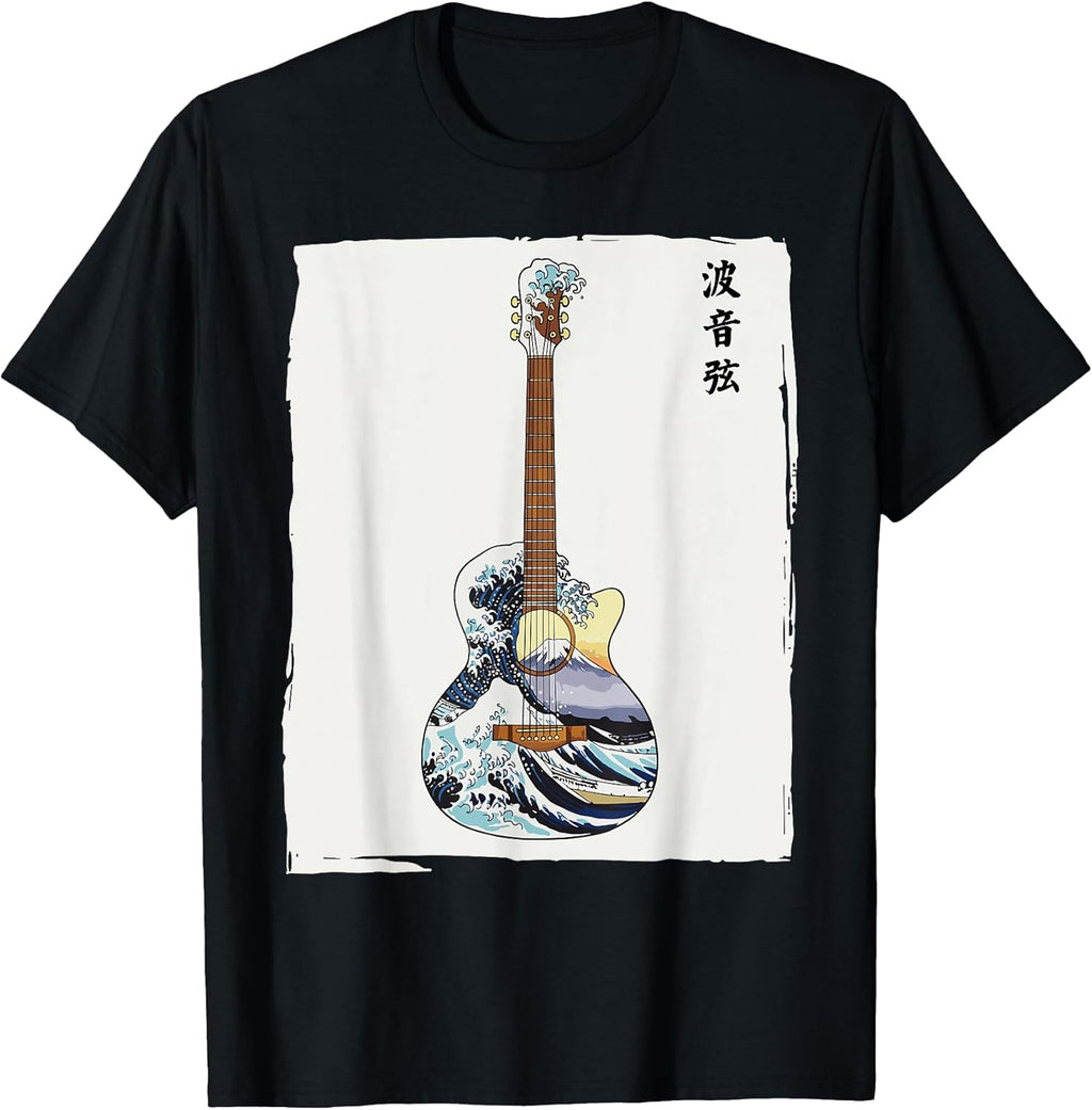 Japanese Art Guitarist Men Women Kids Guitar T-Shirt