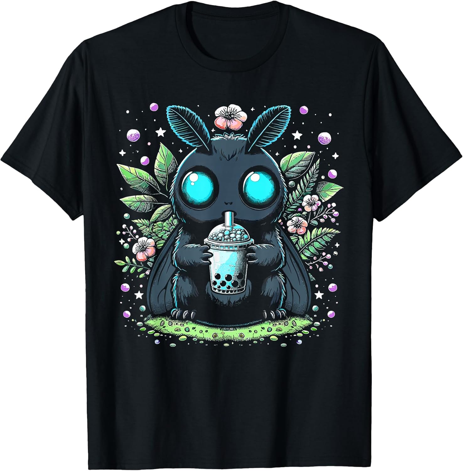 Cute Mothman Boba Tea Kawaii Bubble Tea T-Shirt
