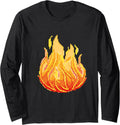 Pixel Art - Flame Long Sleeve T-Shirt