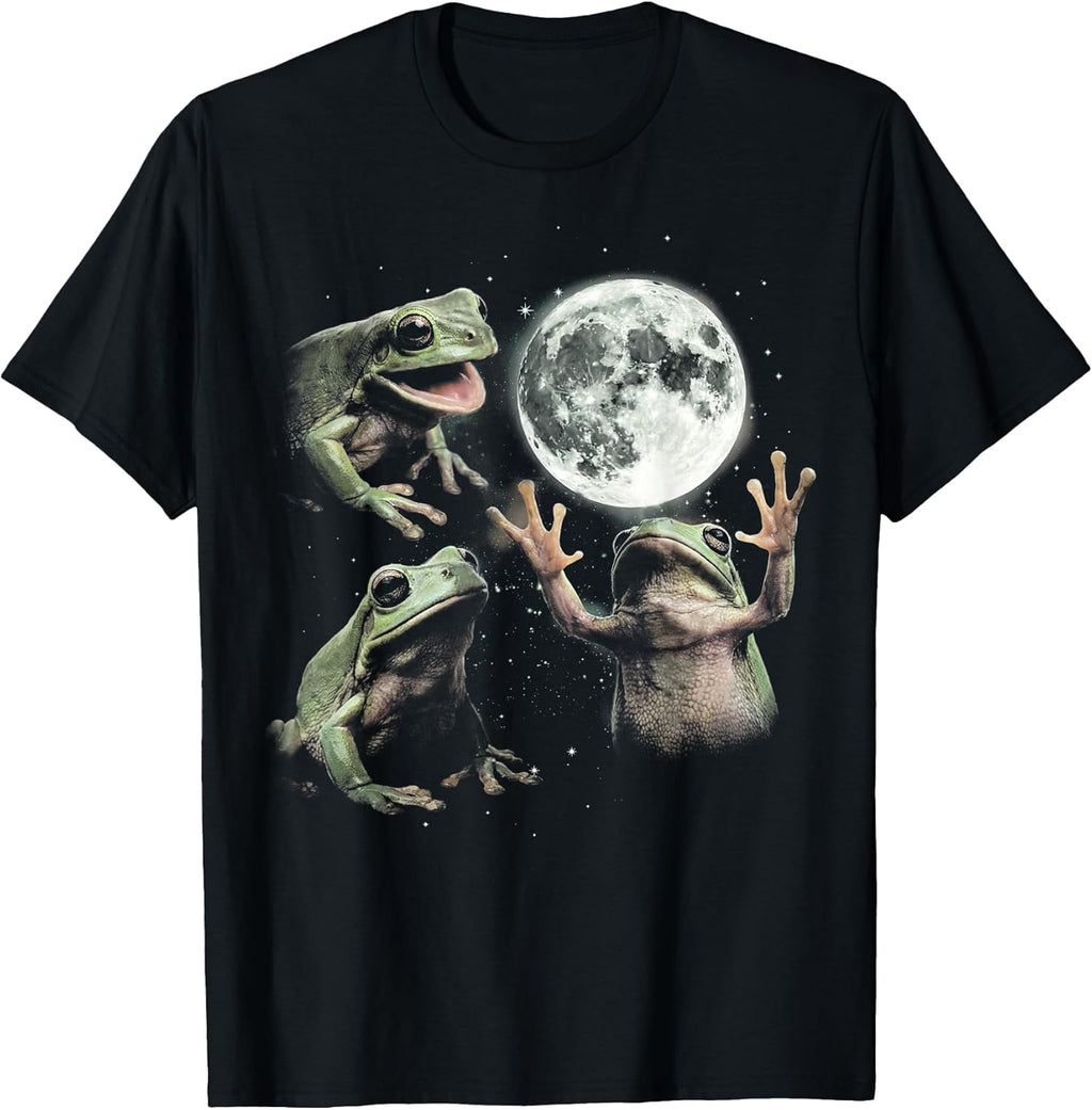 Funny Frog Howling at Moon Vintage 90s Graphic T-Shirt