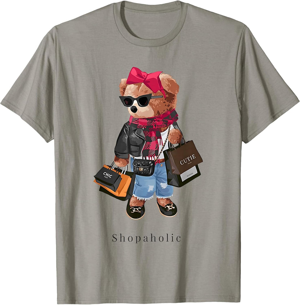 Trendy Teddy Shopaholic Fashion Tees Co