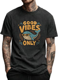 Mens Graphic T-Shirts Solid 100% Cotton Washed Short Sleeve Crewneck Gym Workout Breathable Quick Dry Undershirts