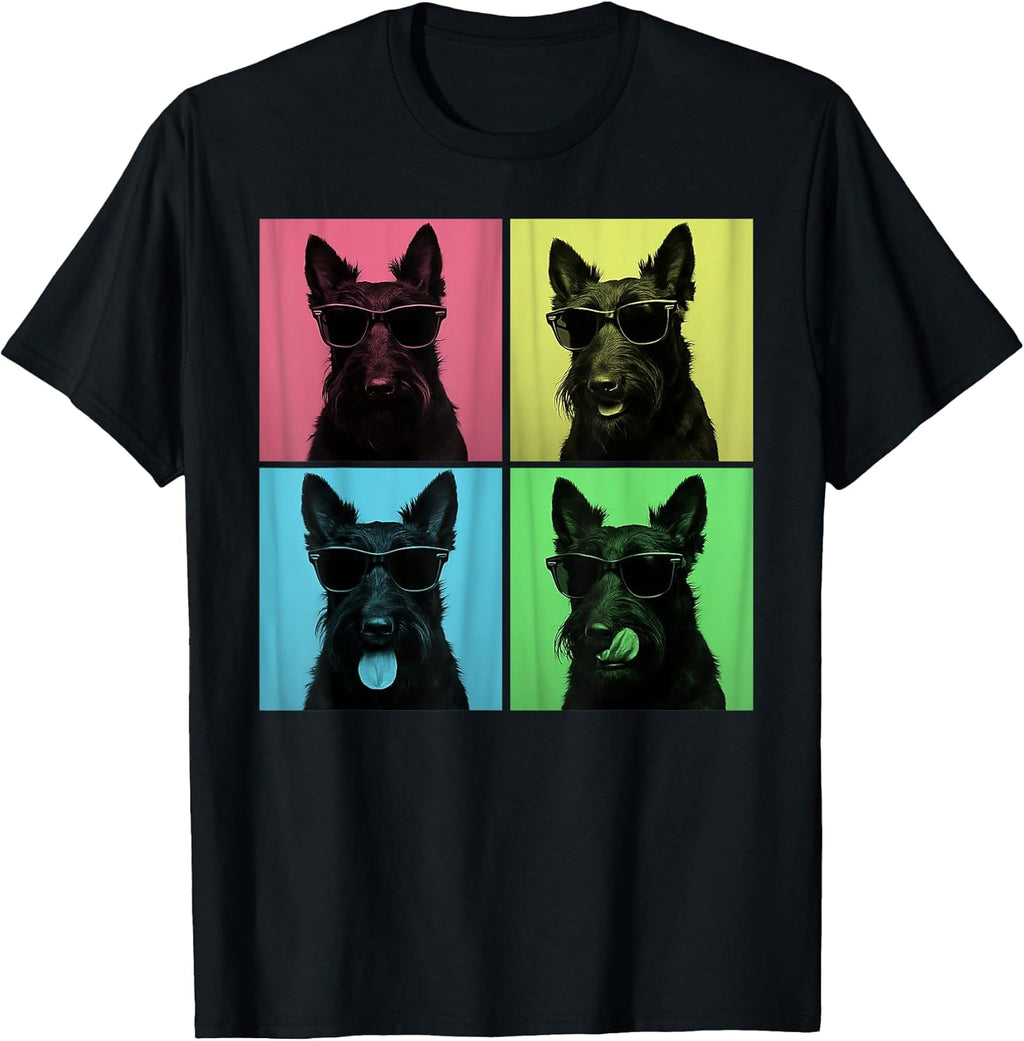 Scottish Terrier Pop Art Funny Scottie Dog Lover Photo Booth T-Shirt