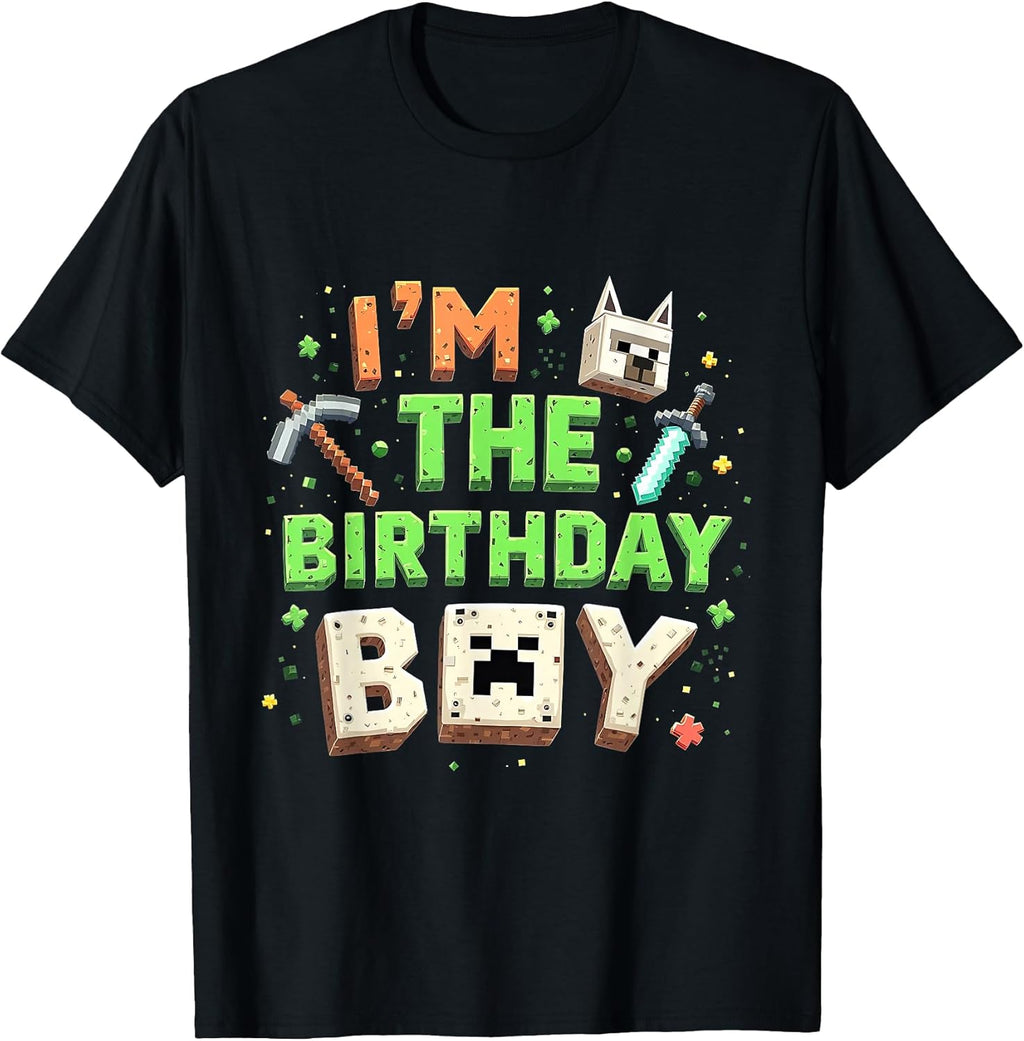 Bday Party I'm The Birthday Boy Video Gamer Pixel Number T-Shirt