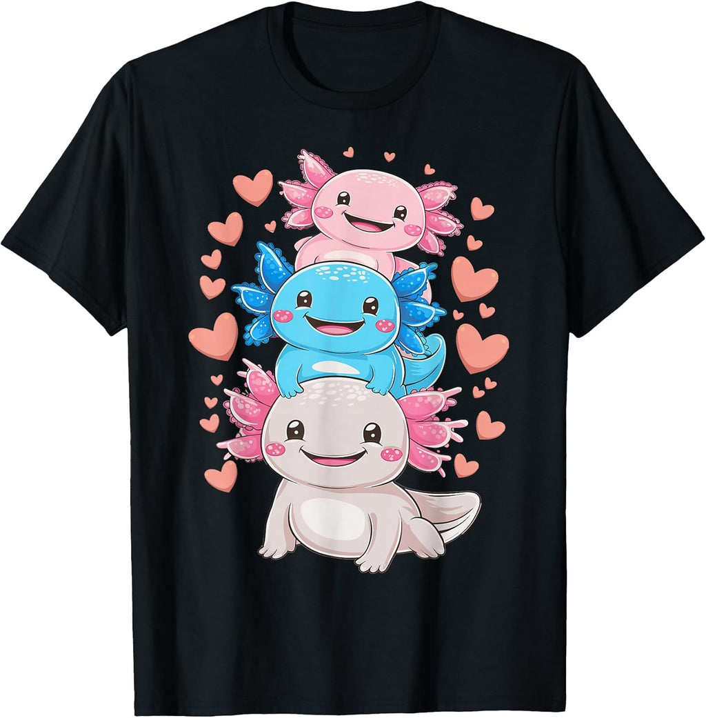 Axolotl Kawaii Anime Cute Axolotls T-Shirt