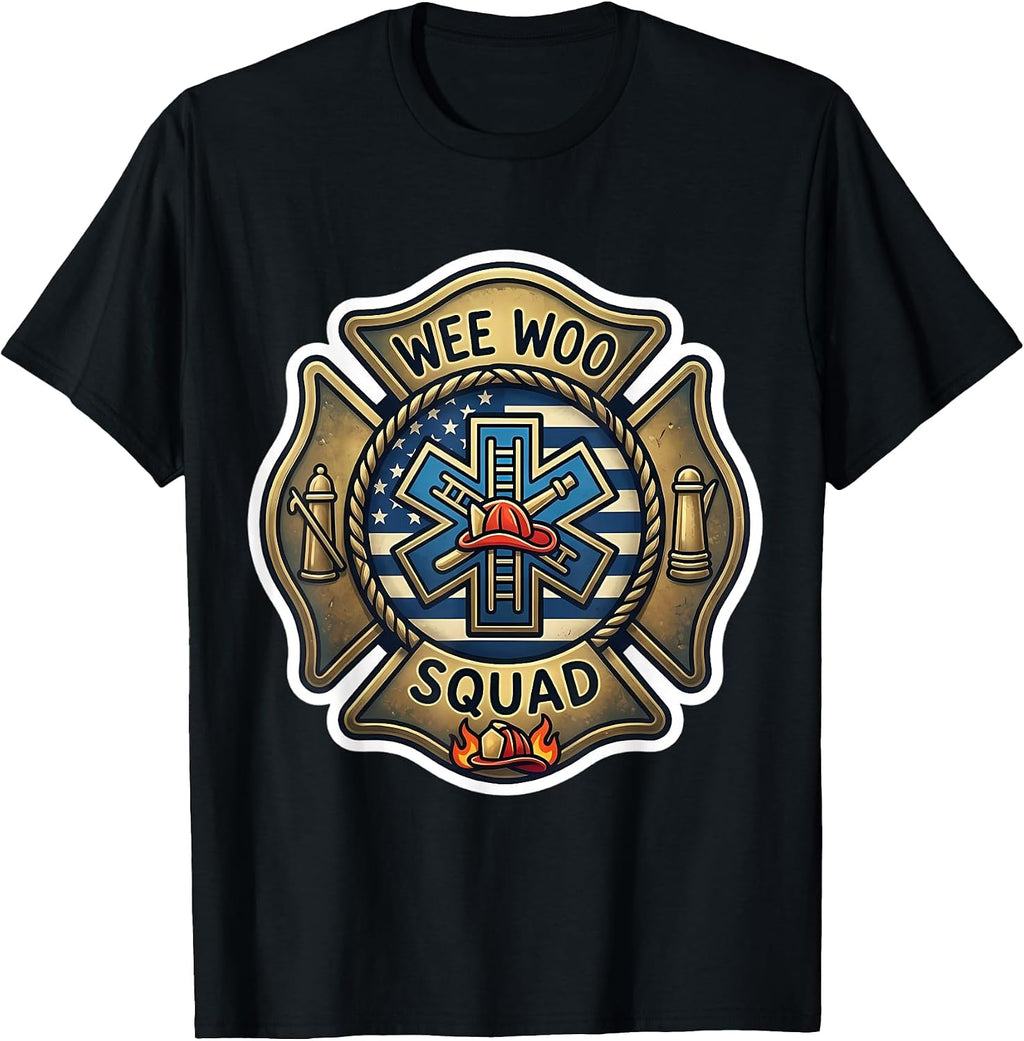 Wee Woo Squad Funny Firefighter Fireman Merch