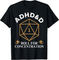 Vintage ADHD&D Roll for Concentration DND Men Women T-Shirt