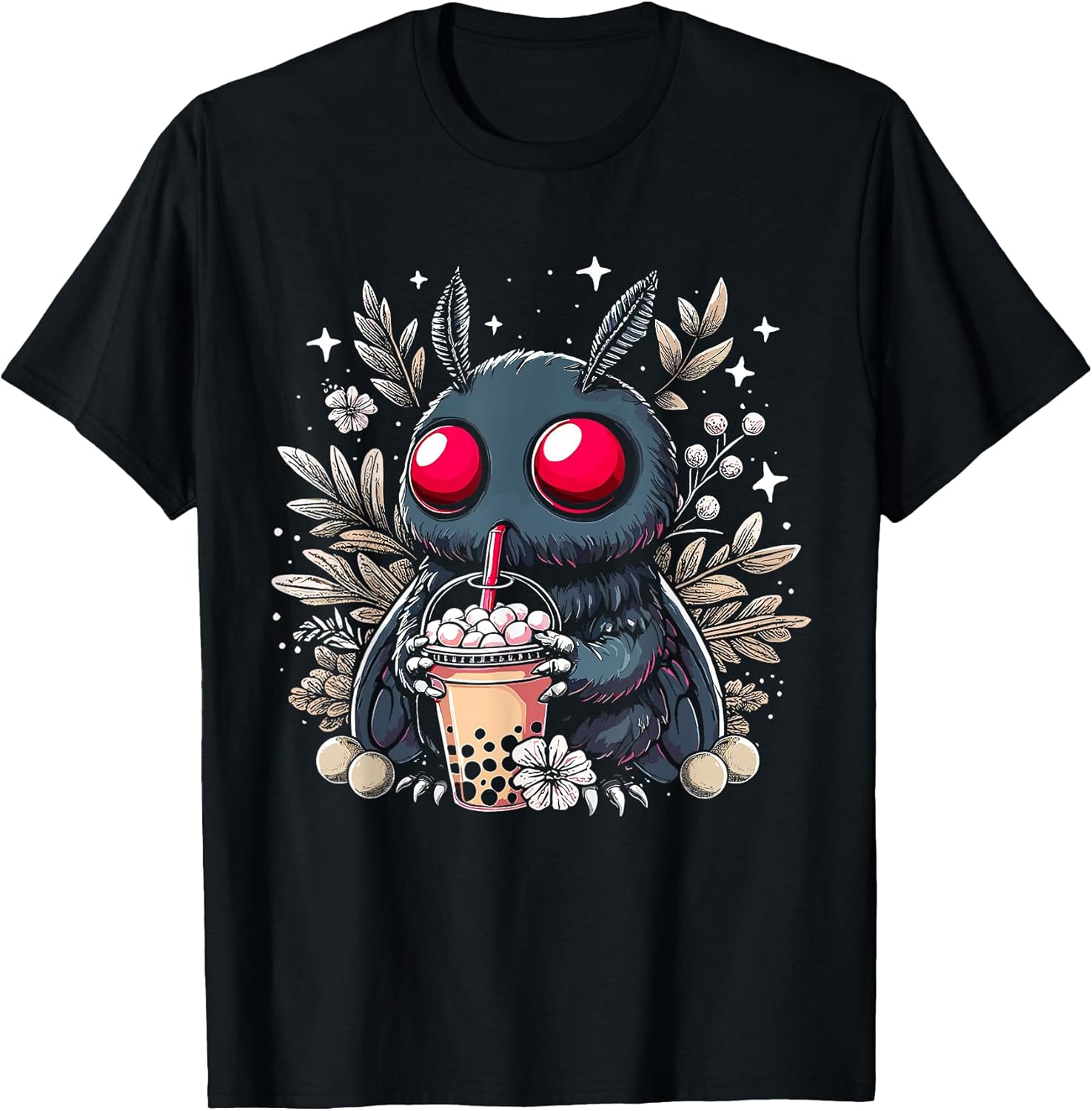 Mothman Bubble Tea Kawaii Boba Tea T-Shirt