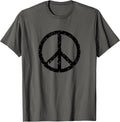 Distressed Vintage Peace Sign Tee Shirt Trendy Hippy T-Shirt T-Shirt