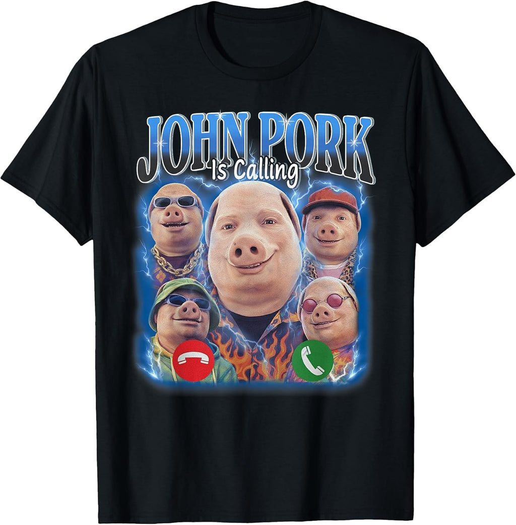 Funny John Pork is Calling Meme Vintage John Pork Bootleg T-Shirt