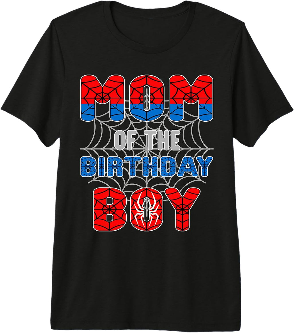 Spider Web Birthday Party Mom of The Birthday Boy Premium Tri-Blend T-Shirt