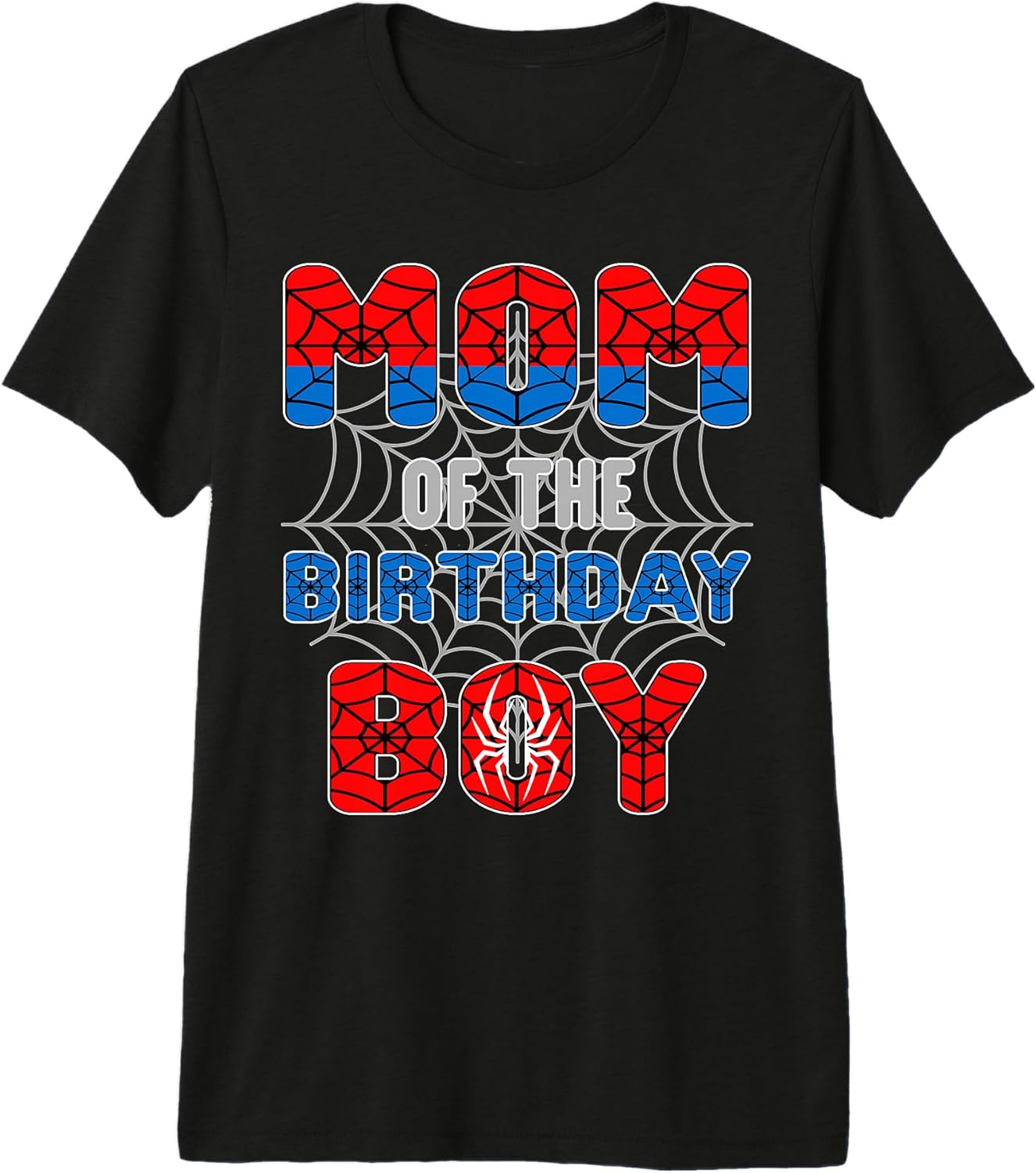 Spider Web Birthday Party Mom of The Birthday Boy Premium Tri-Blend T-Shirt