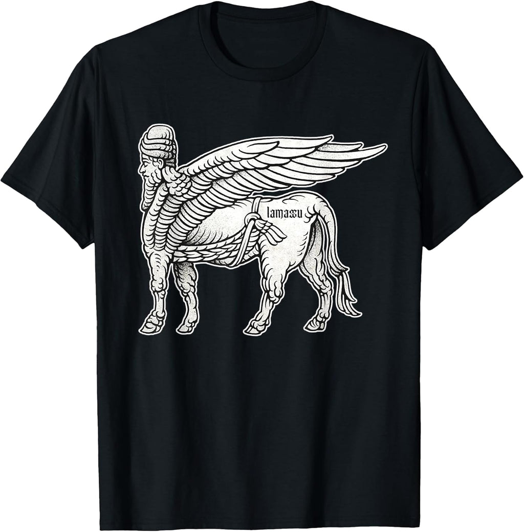 Lamassu Statue Blackwork T-Shirt