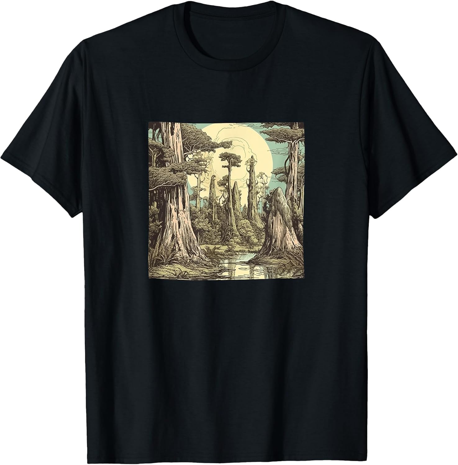 Swamp With Cypress Trees Vintage Landscape Merch