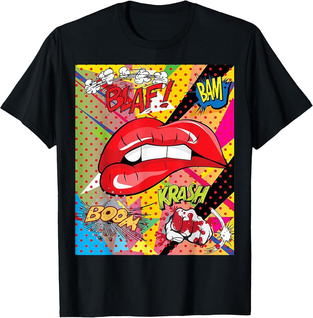 Lovely Lips Retro Pop Art T-Shirt