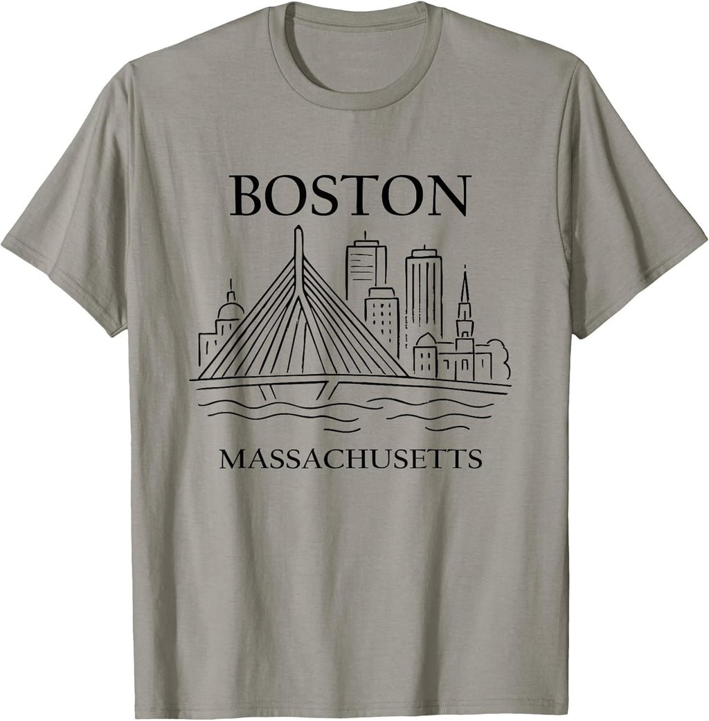 Boston United States Minimalist City Travel Souvenir T-Shirt