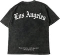 Men's Letter Graphic Tees Short Sleeve Crewneck Washed T Shirts Streetwear Drippy Clothes