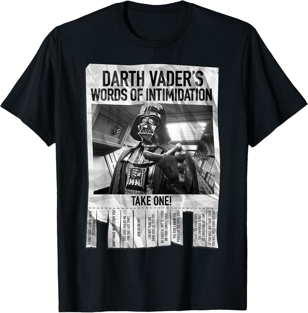 Darth Vader's Words Of Intimidation Poster T-Shirt