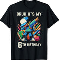 Bruh Its My 6th Birthday Pixel Dab 6 Bday Gamer Boys Kids T-Shirt